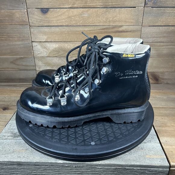 Dr.Martens Womens Size 7 Holt Black Leather Mountain Lace Up Ankle Boots - Picture 3 of 10